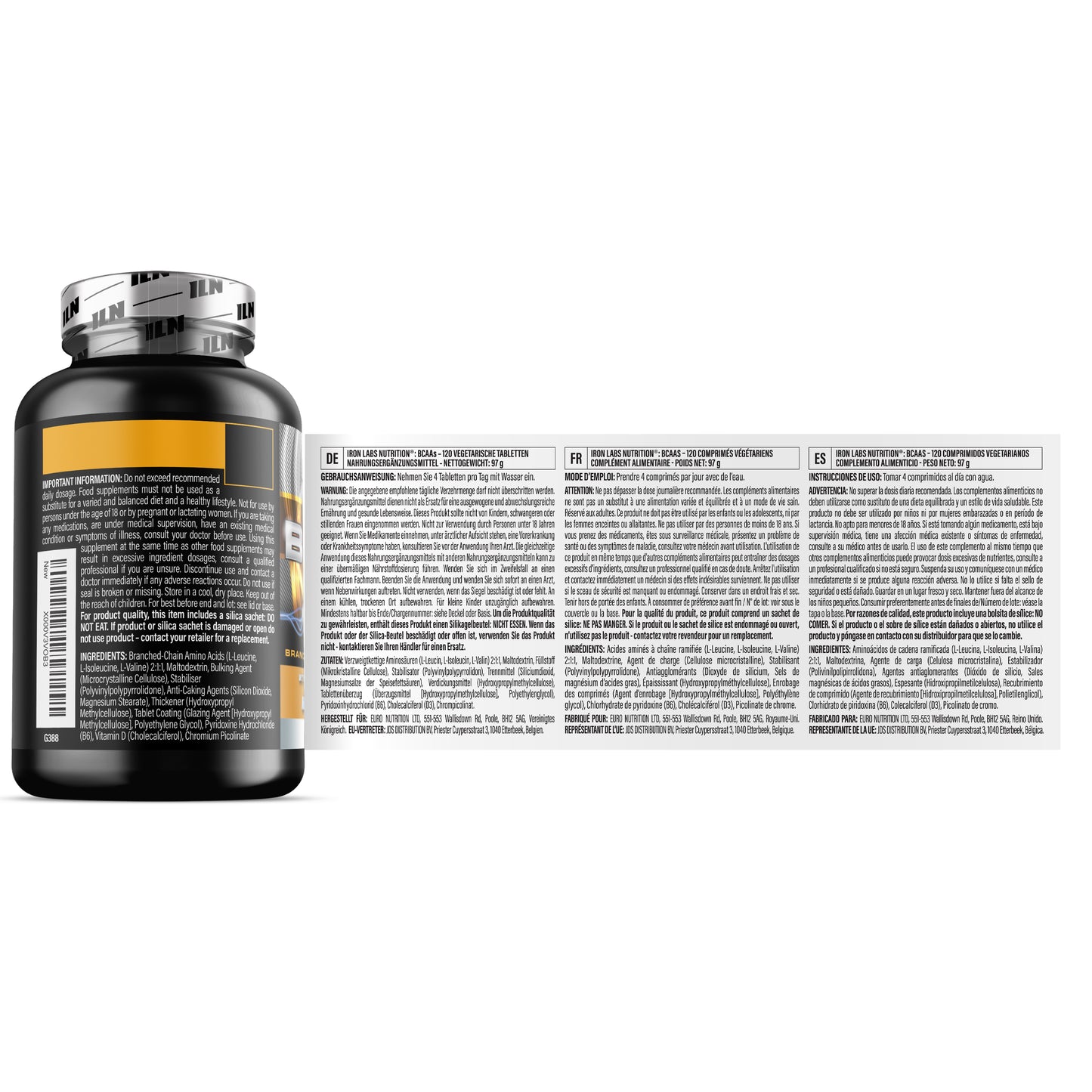 BCAA Amino Acid Supplement - 120 Tablets