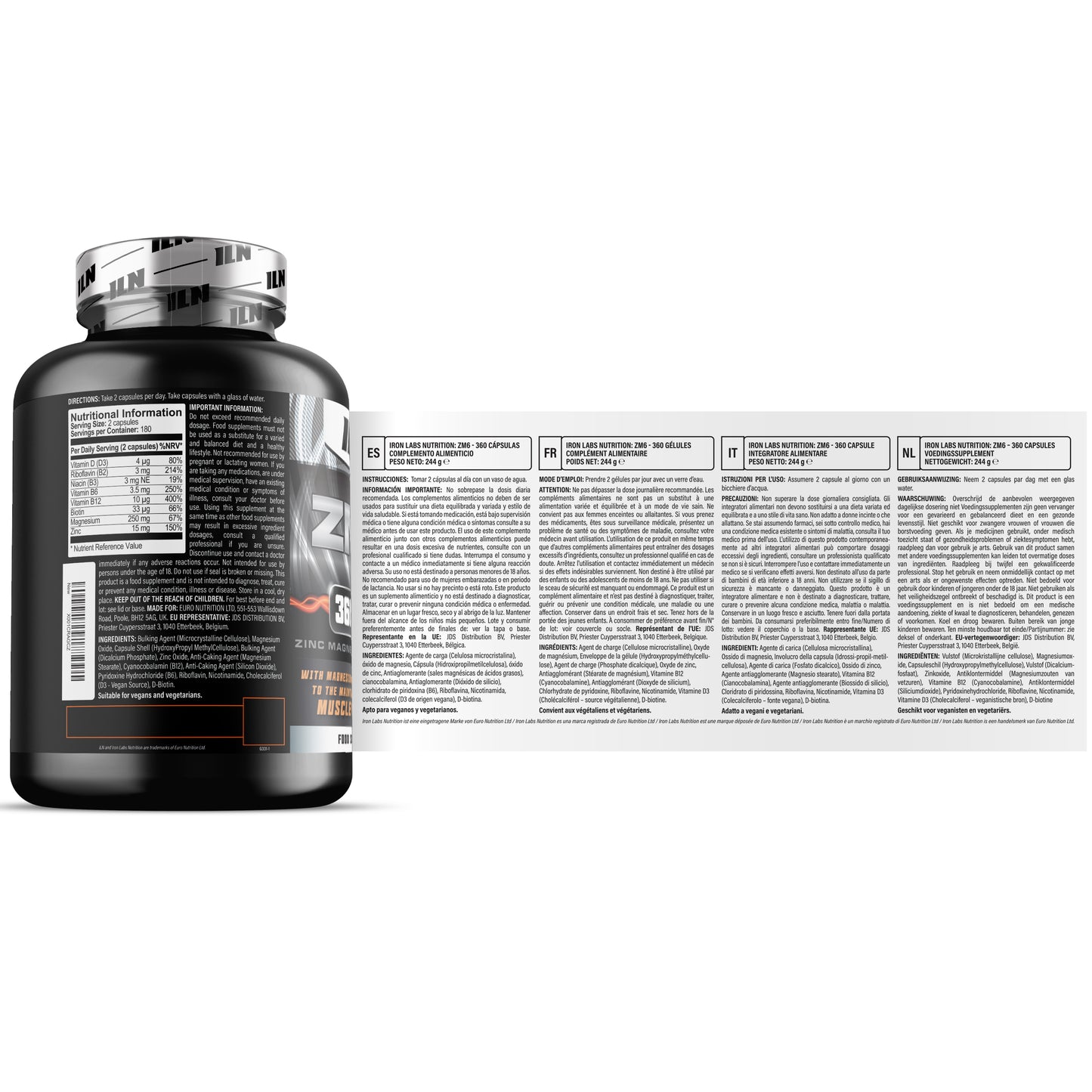 ZM6 - High-Strength Zinc & Magnesium – 360 Vegan Capsules