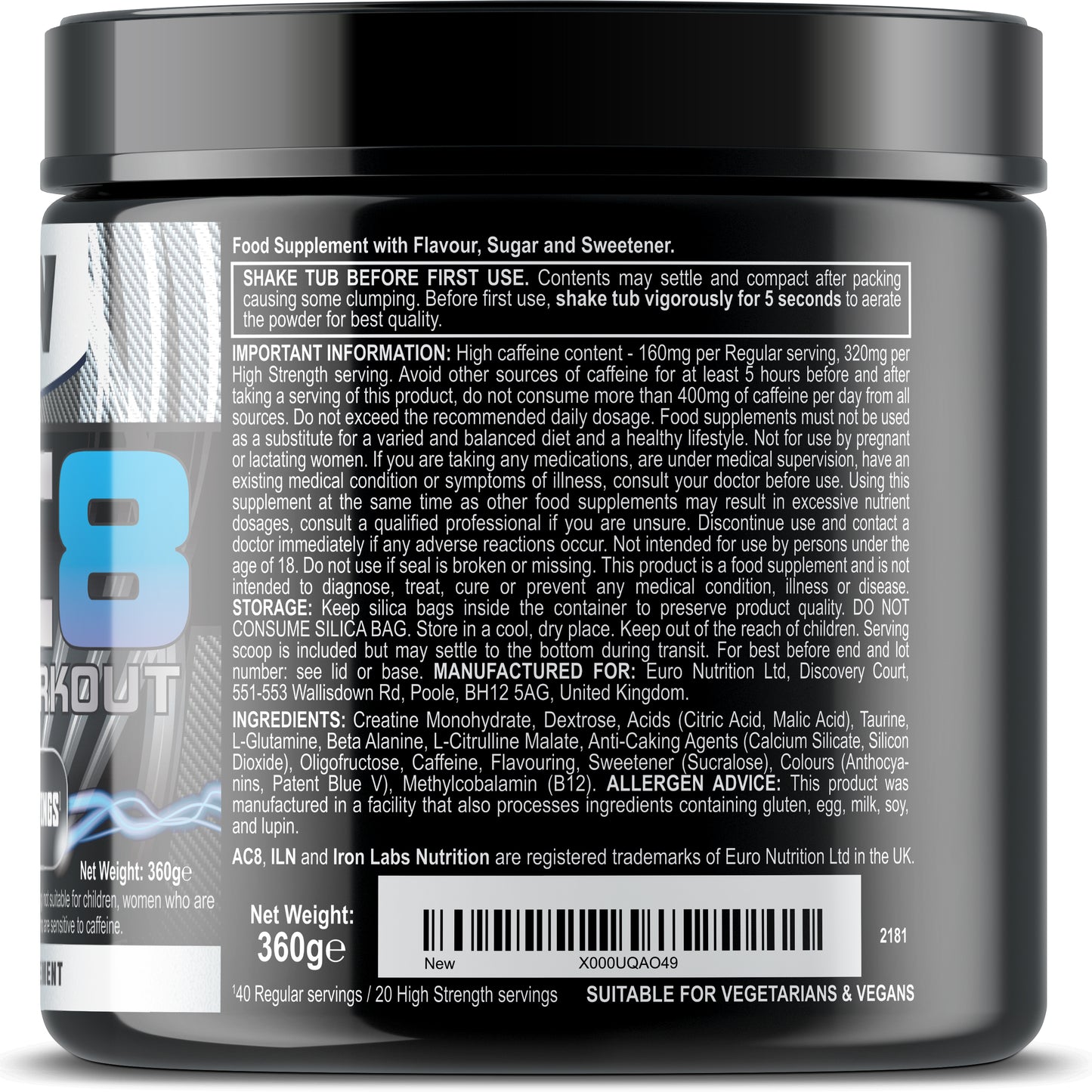 AC8 Pre Workout - Blue Raspberry