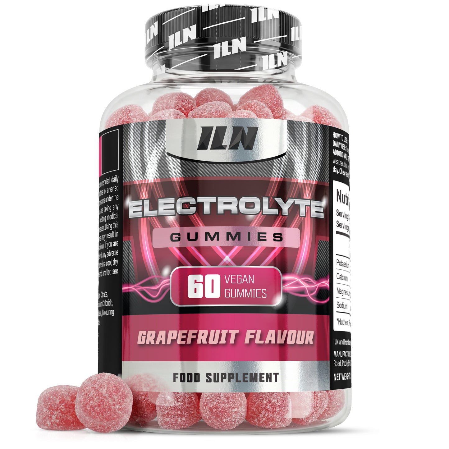 Electrolyte Gummies - Hydration Electroytes - 60 Gummies Grapefruit Flavour