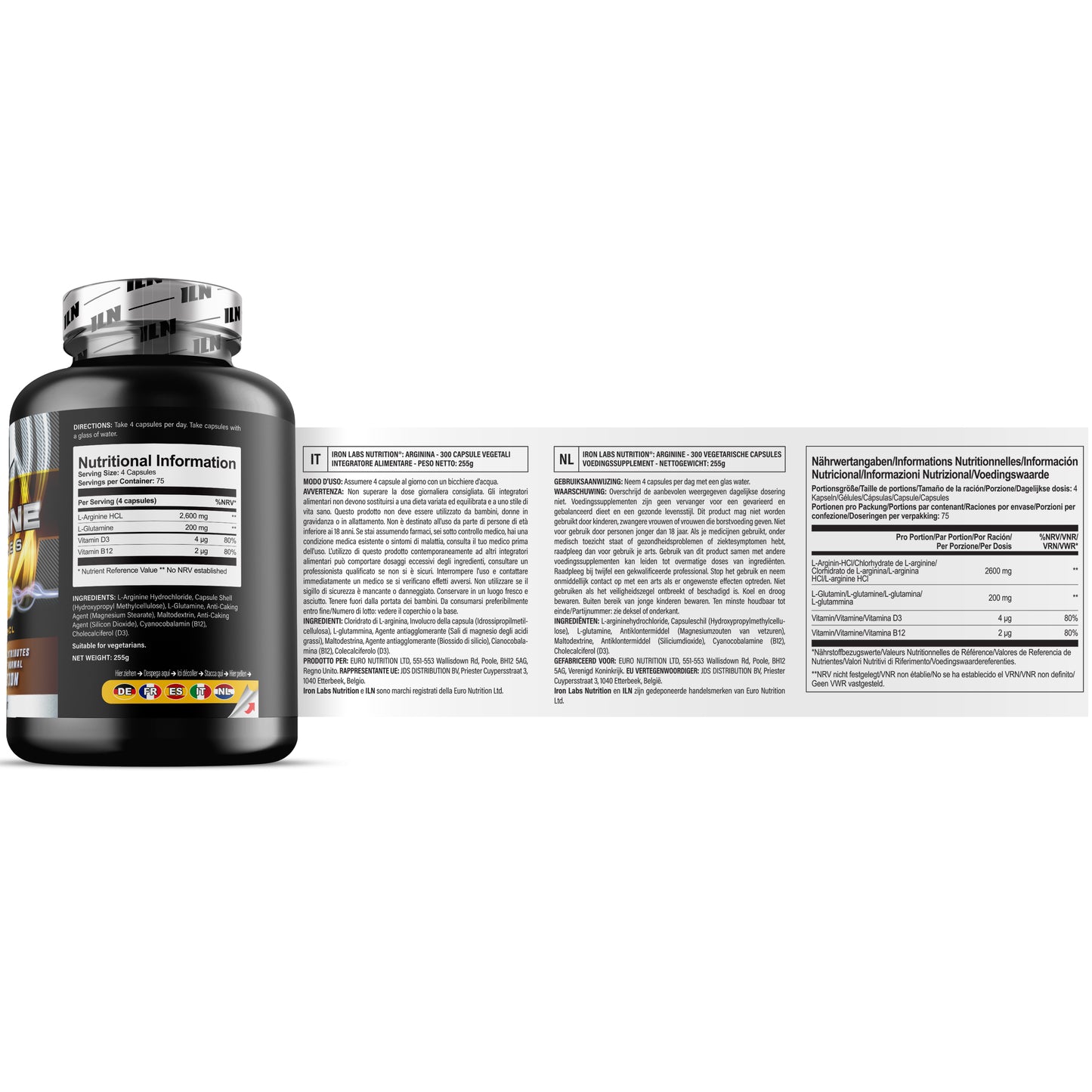 L Arginine 2600mg - 300 Vegetarian Capsules