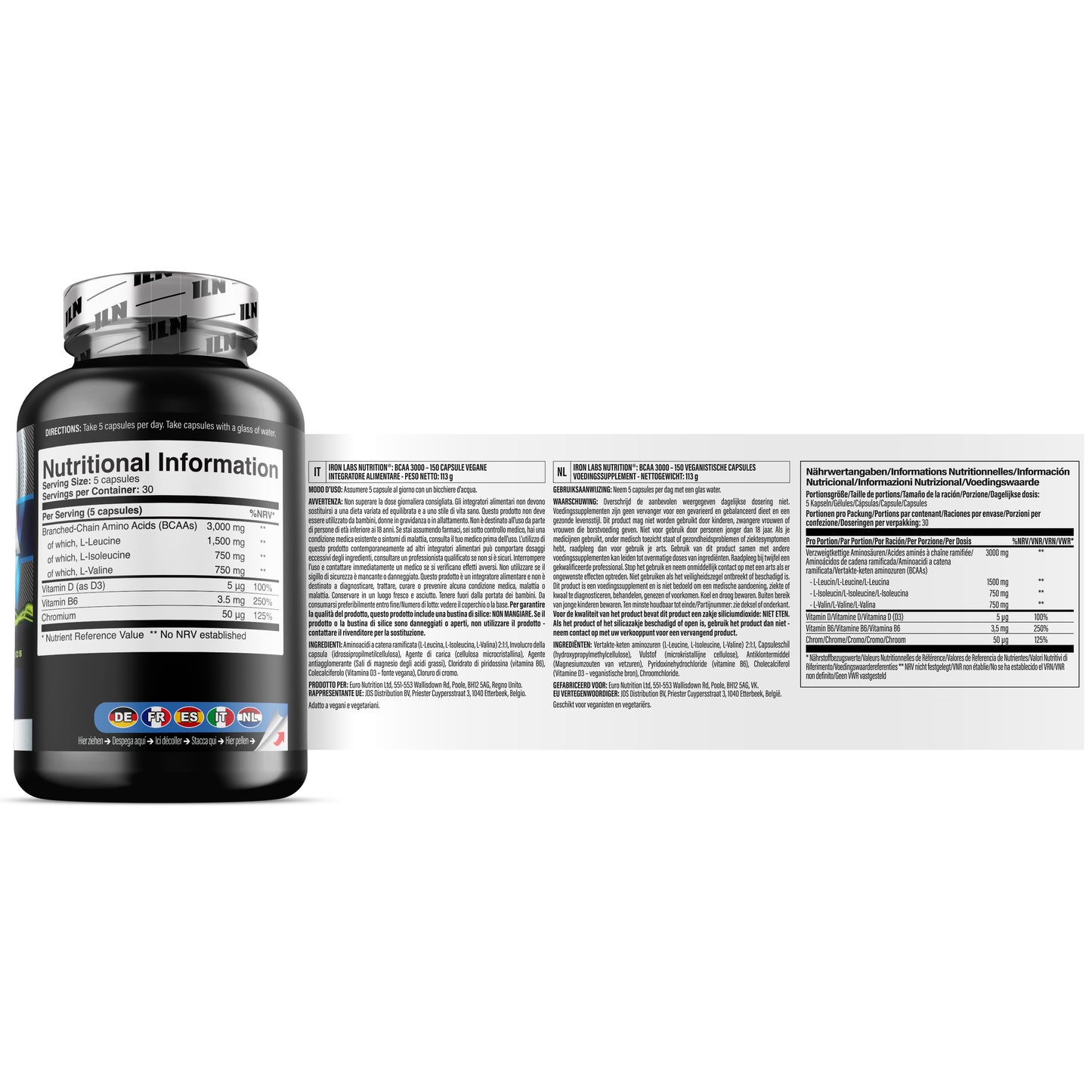 BCAA Capsules 3000mg – 150 Vegan Capsules