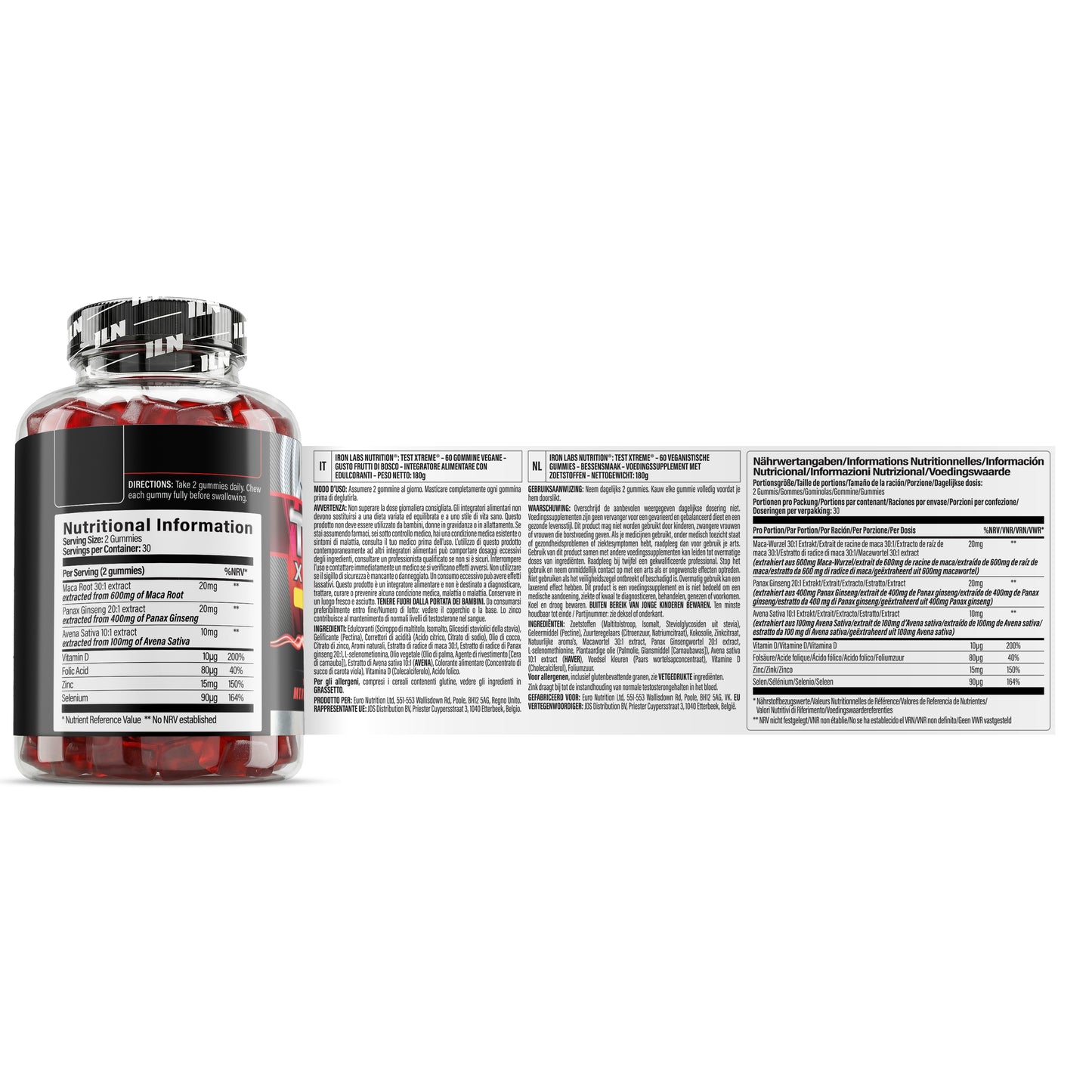Test Xtreme Booster Gummies for Men - 60 Vegan Gummies
