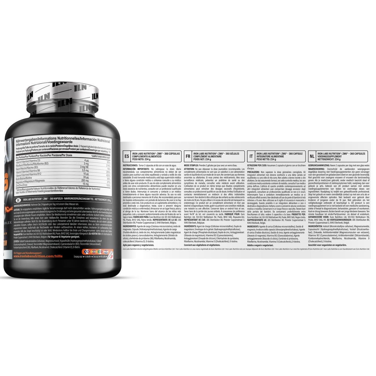 ZM6 - High-Strength Zinc & Magnesium – 360 Vegan Capsules