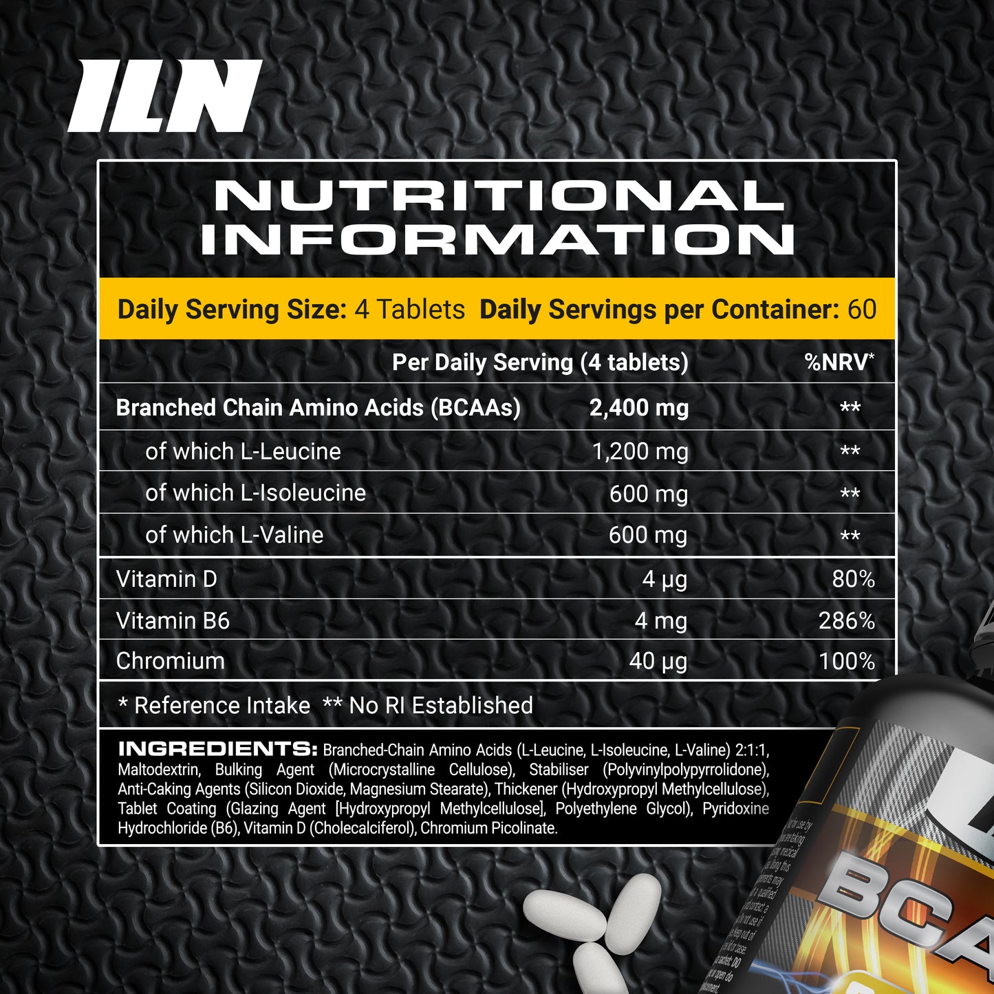 BCAA Amino Acid Supplement  - 240 Tablets