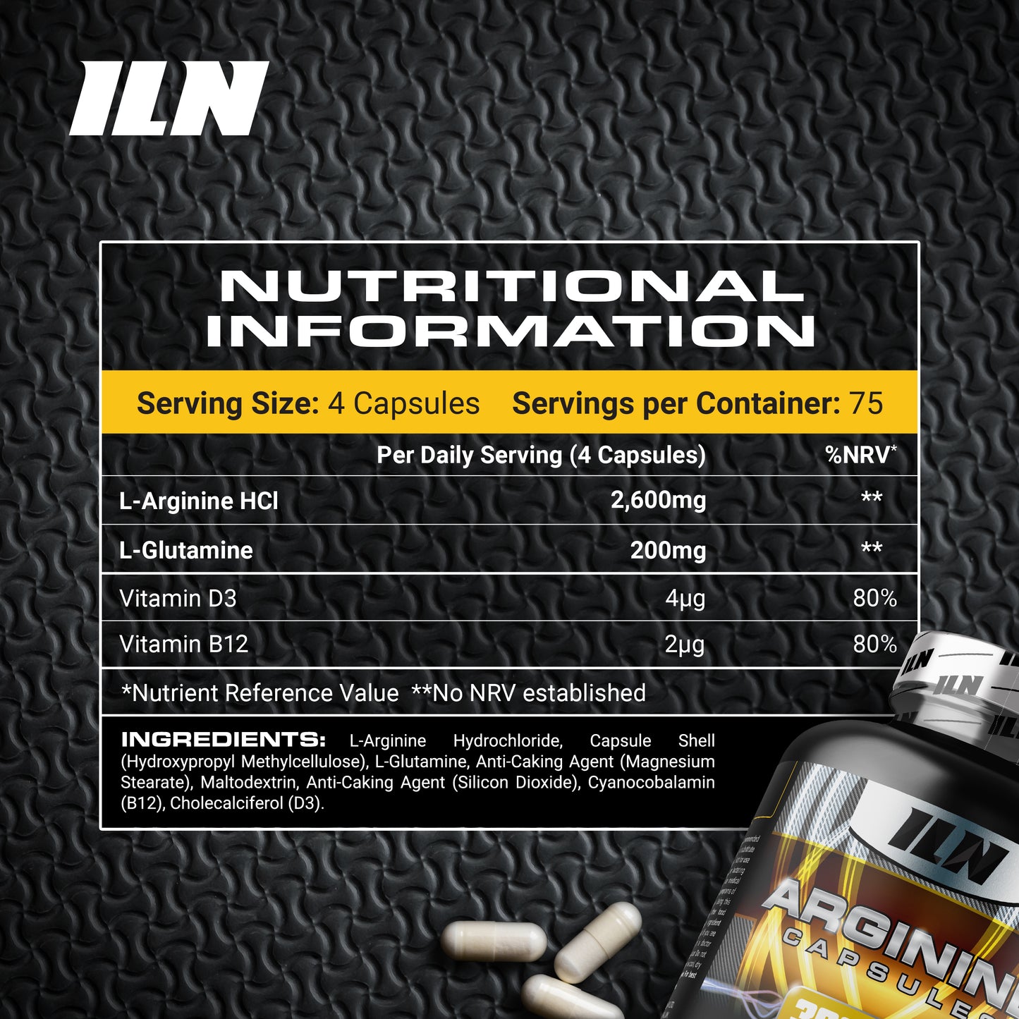 L Arginine 2600mg - 300 Vegetarian Capsules