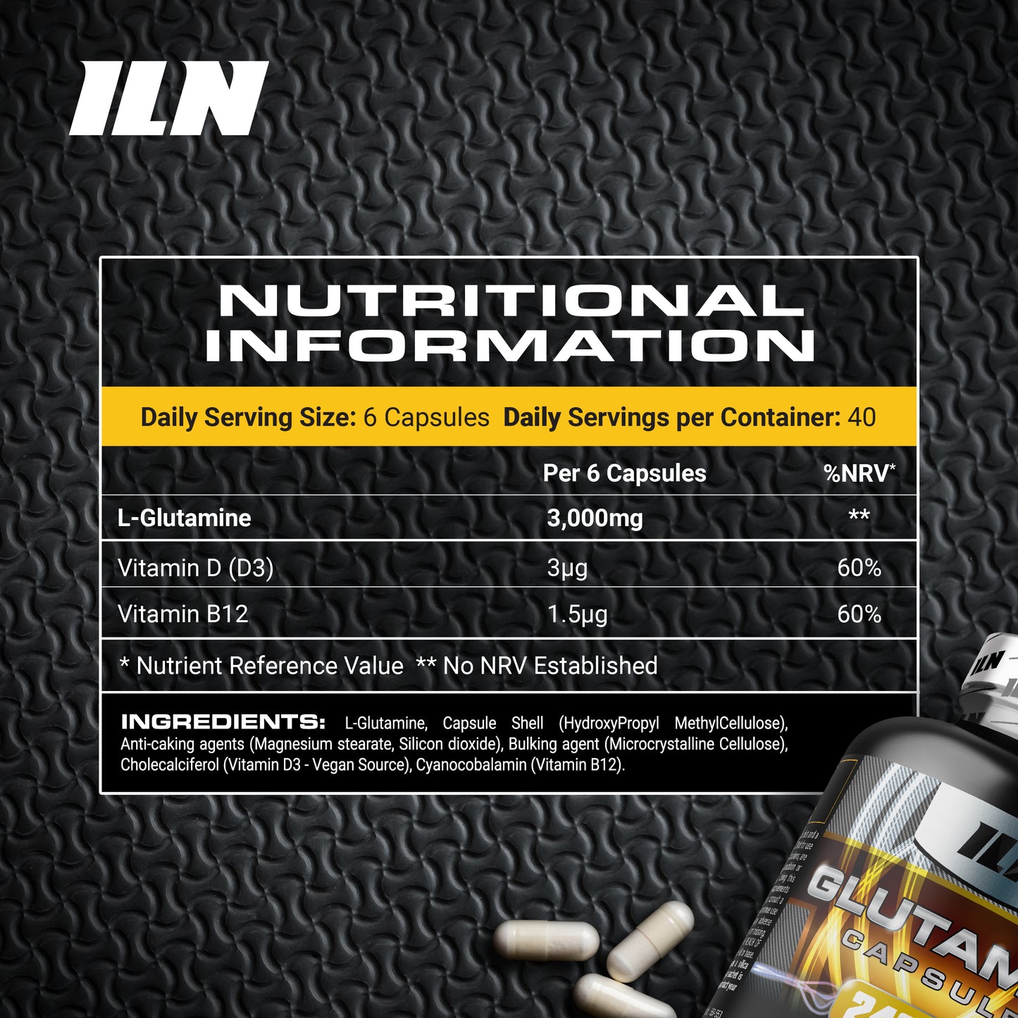 L Glutamine 3000mg per serving - 240 Vegetarian Capsules