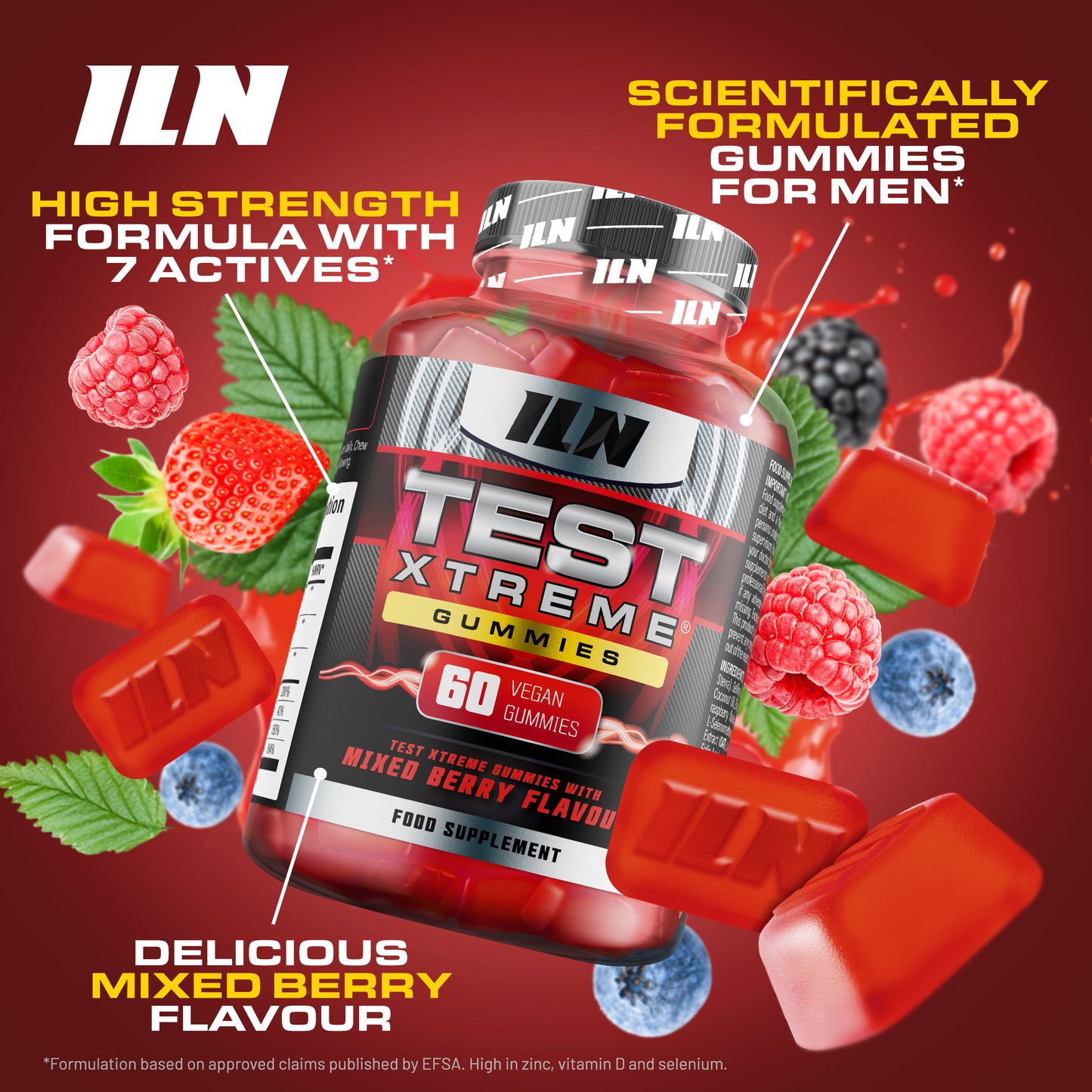 Test Xtreme Booster Gummies for Men - 60 Vegan Gummies
