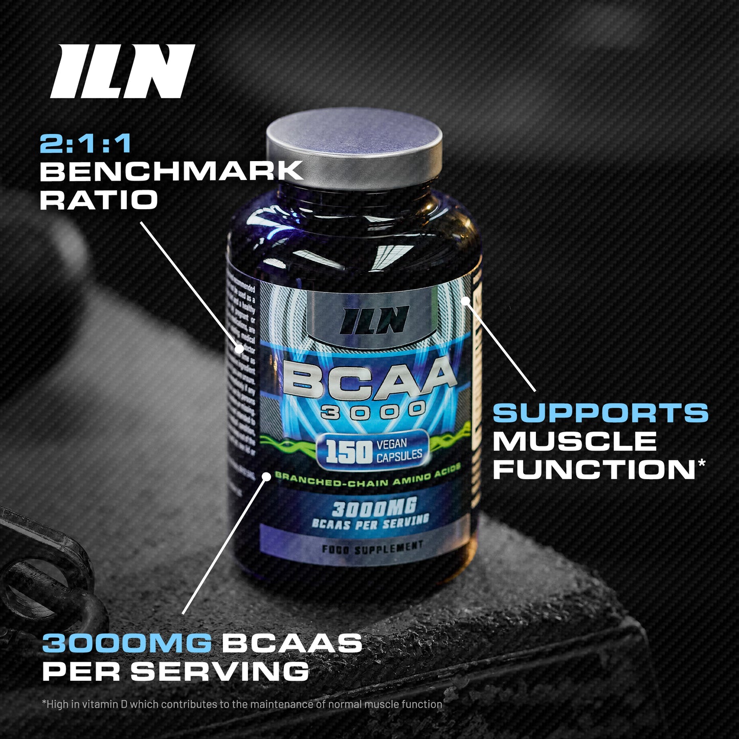 BCAA Capsules 3000mg – 150 Vegan Capsules