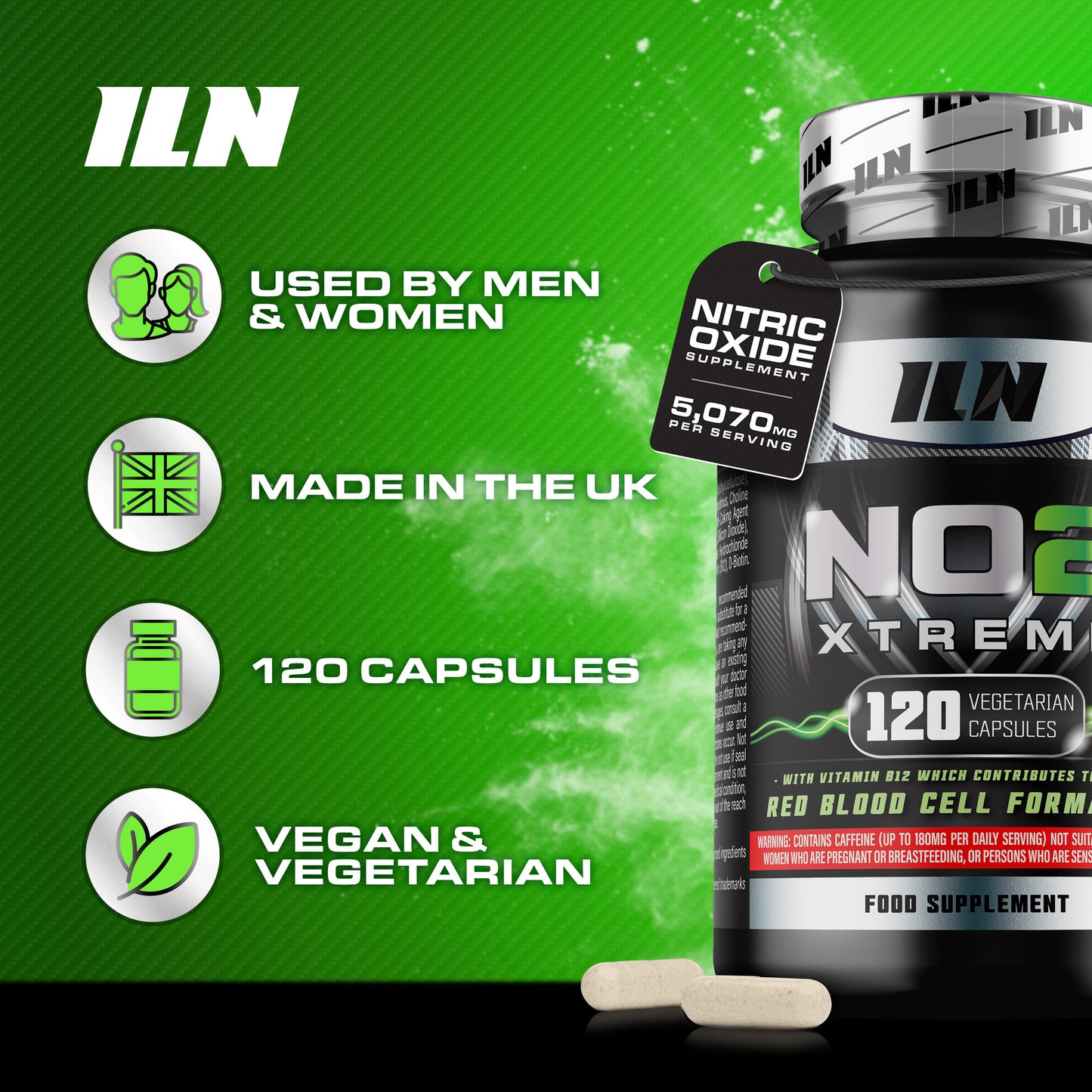 NO2 Xtreme – High Strength - 120 Vegetarian Capsules