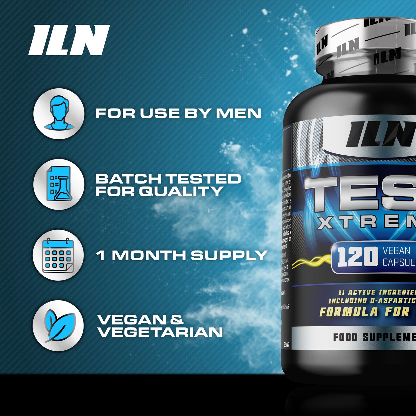 Test Xtreme Supplement for Men – High Strength - 120 Vegan Capsules