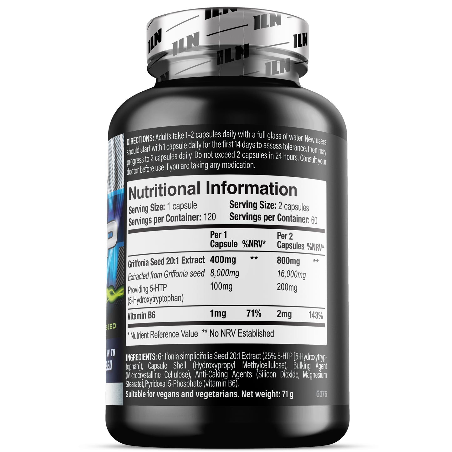 5-HTP Extra Strength - 200mg Active 5 HTP - 120 Capsules